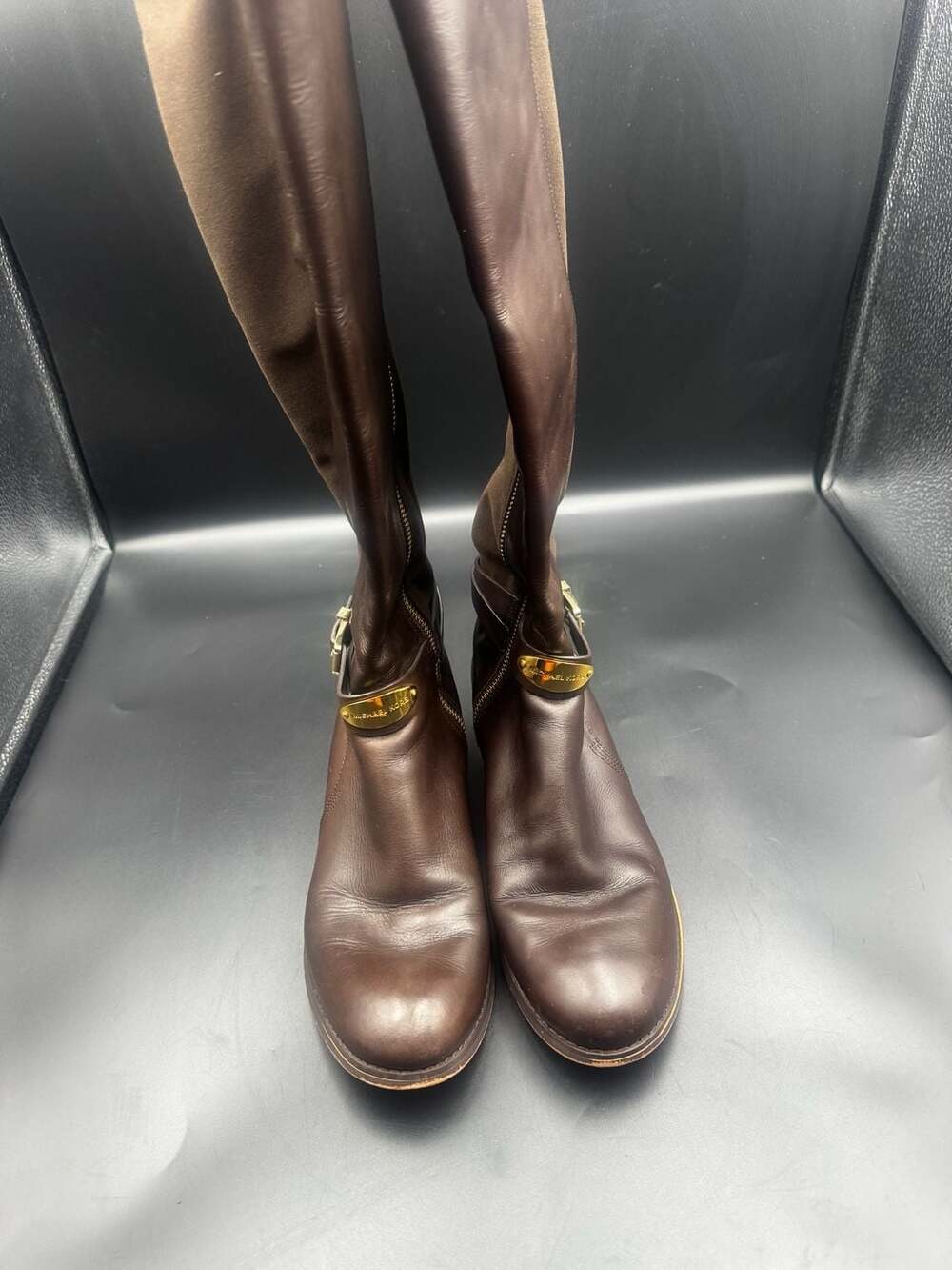 Michael Kors Brown Leather Knee High Boots Size 8M